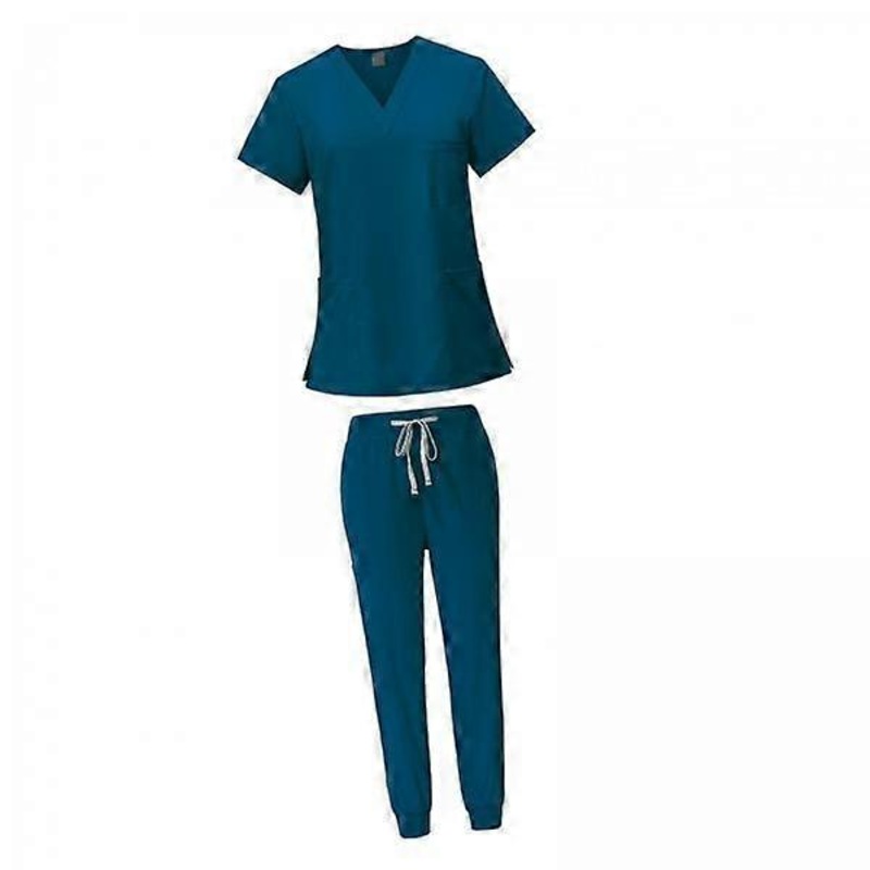 2xFemale Scrub Set Machine Washable Nurse Work Clothing for Beauty