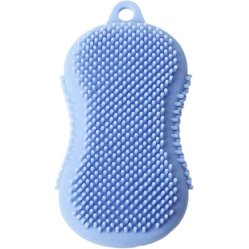 Wash Massager Scalp Shampoo Hair Silicone Massage Comb Brush Body Shower Bathroom Set Blue