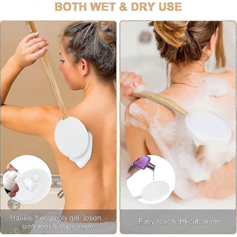 17 Inch Long Handle Back Lotion Applicator Tool For Self Application Moisturizer Massage Device