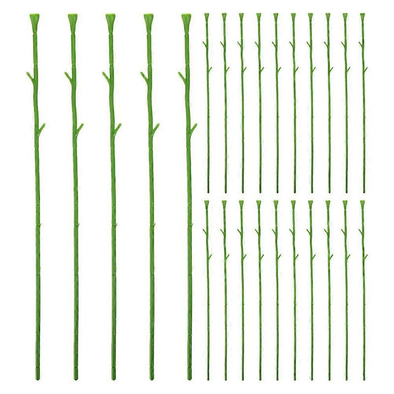 Artificial Flower Stems for Crafts with Realistic Appearance and Plastic Iron Material Green Color 30pcs