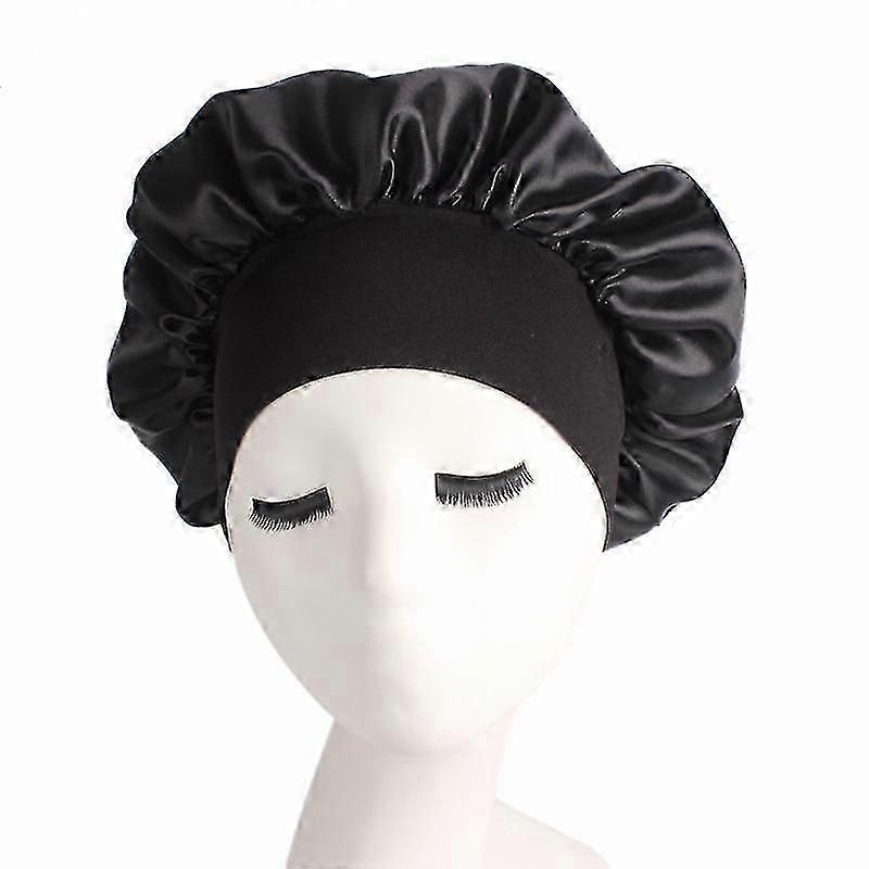 Women Satin Solid Sleeping Hat Night Sleep Cap Hair Care Bonnet Nightcap For Women Men Unisex Cap Bonnet