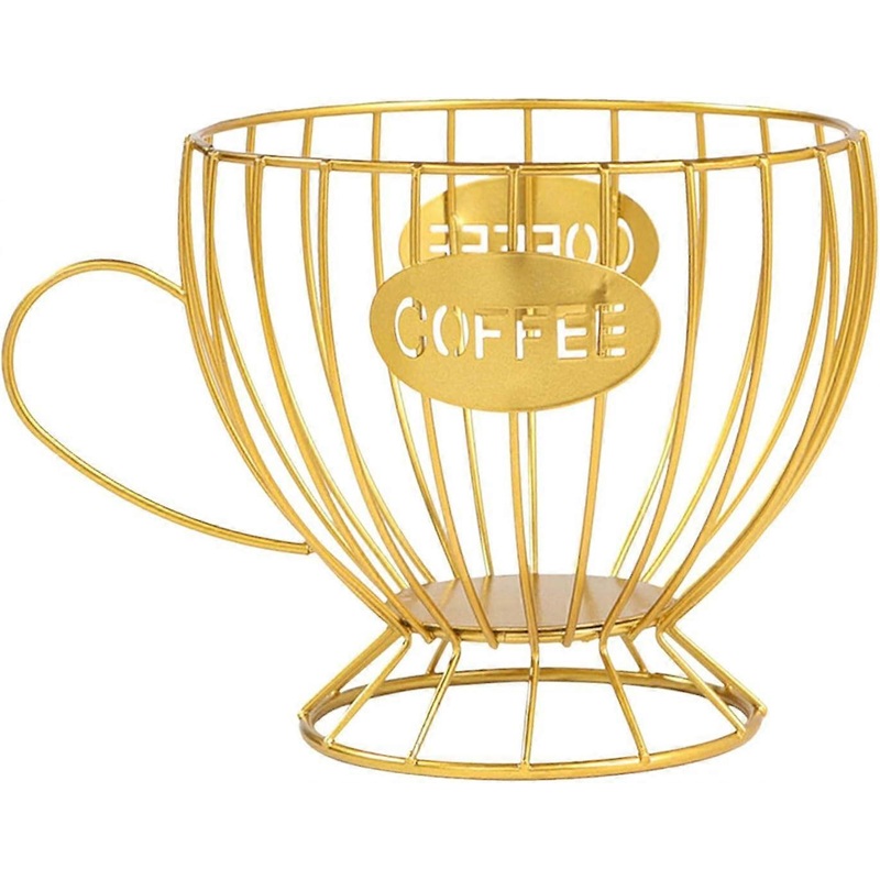 Support,de,dosettes,de,caf,,rcipient,,crme,,caf,en,mtal,,plusieurs,paniers,de,rangement,pour,expresso,et,comptoir,de,cuisine,,table,basse,(dor)