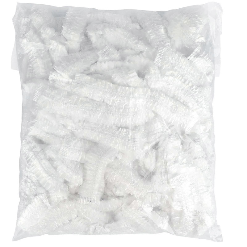 100pcs Disposable Shower Caps, Plastic Elastic Bath Cap For Home Use, Hotel, Spa, And Hair Salon