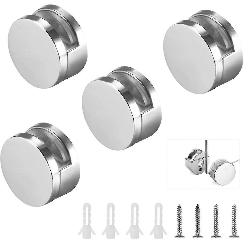 4 Pcs Dn Glass Bath Clips Zinc Alloy Glass Clip H D H, Suitable Compatible With Bath, , Public Places Etc PXCL