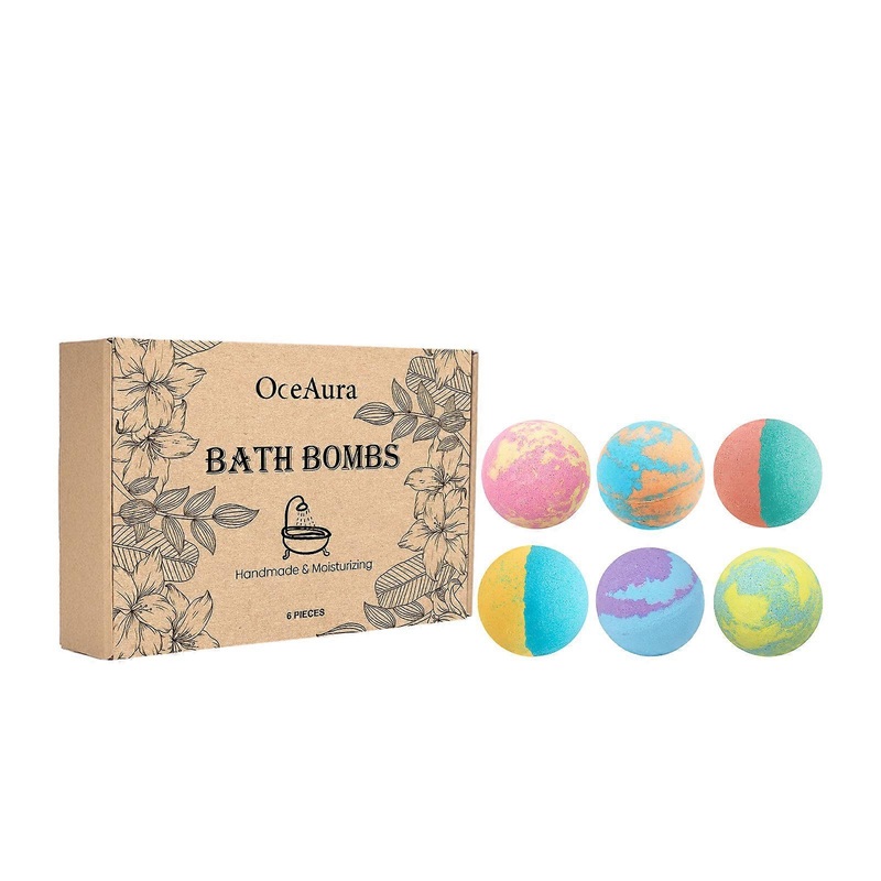 Bath Bombs Gift Set, 6 Pieces Bath Bombs, Thank You Gift for Women, Men, Birthday, Shower Bombs as Bath Additive, Gift Ideas