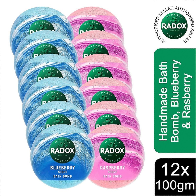 Radox Handmade Bath Bomb, Blueberry & Rasberry 100g, Pack of 12