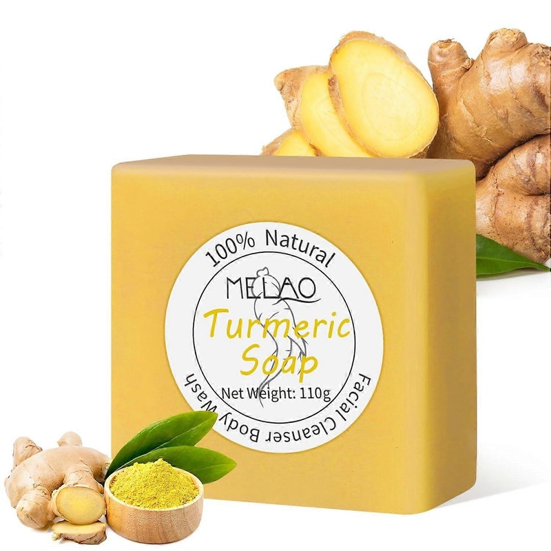 Turmeric Soap Bar, 110g Turmeric Soap for Face & Body, Natural Handmade Soap Sensitive Skin Formula, Cleansing & Moisturising