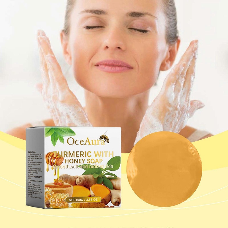 Turmeric With Honey SoapHoney turmeric soap, facial daily cleaning turmeric soap, clean pores and brightening skin cleansing soap