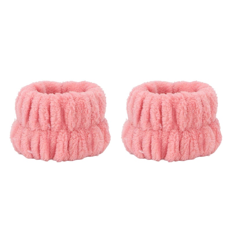 1 Pair Face Washing Wristbands Strong Water Absorption Skin Friendly Soft Pure Color Women’s Wrist Towels Home Travel