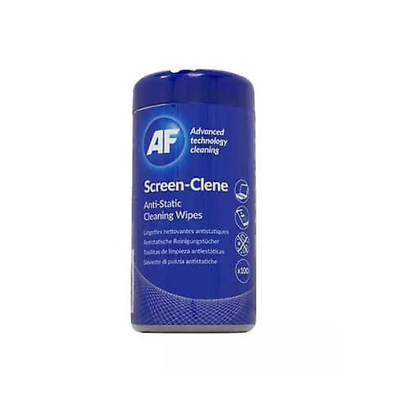 SCREEN-CLENE Af Anti Static Cleaning Wipes 100pcs General Purpose Pre Saturated