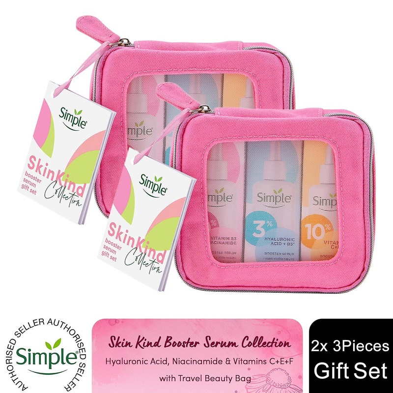 Simple Skin Kind Booster Serum Collection Gift Set for Her with Beauty Bag, 2pk