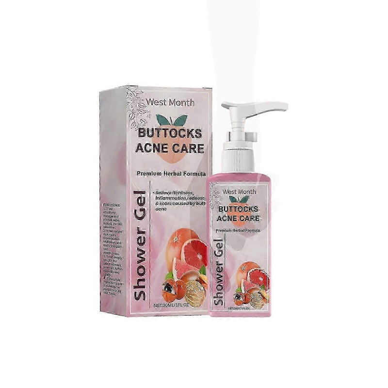 West&Month Buttocks Acne Care Shower Gel Body Skin Cleansing Diminishes Acne Gentle and Refreshing