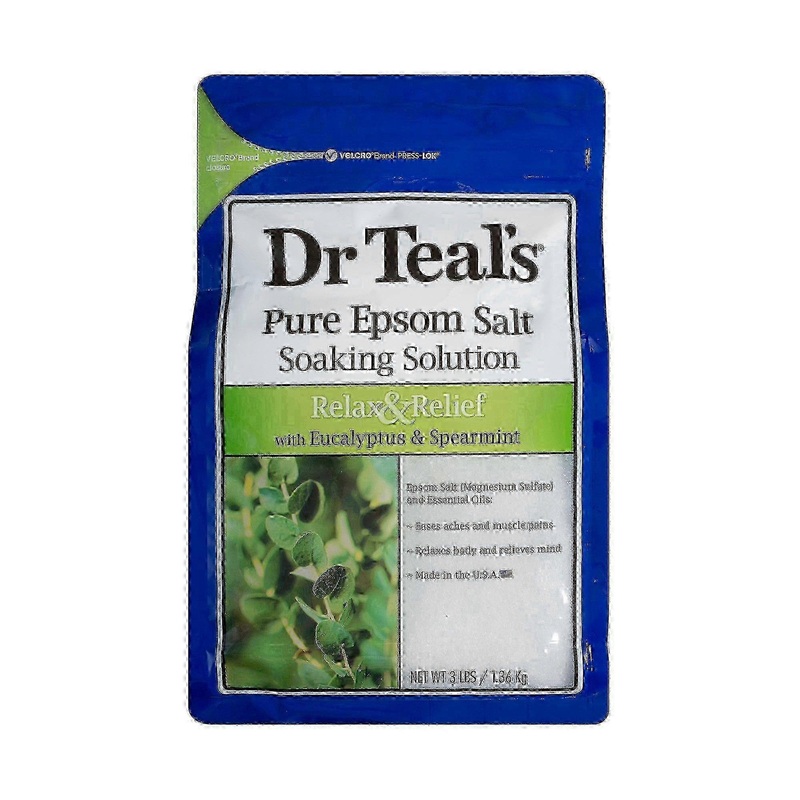 Dr. Teal’s Epsom Salt, Relax & Relief, Eucalyptus, Spearmint, 3 Lbs