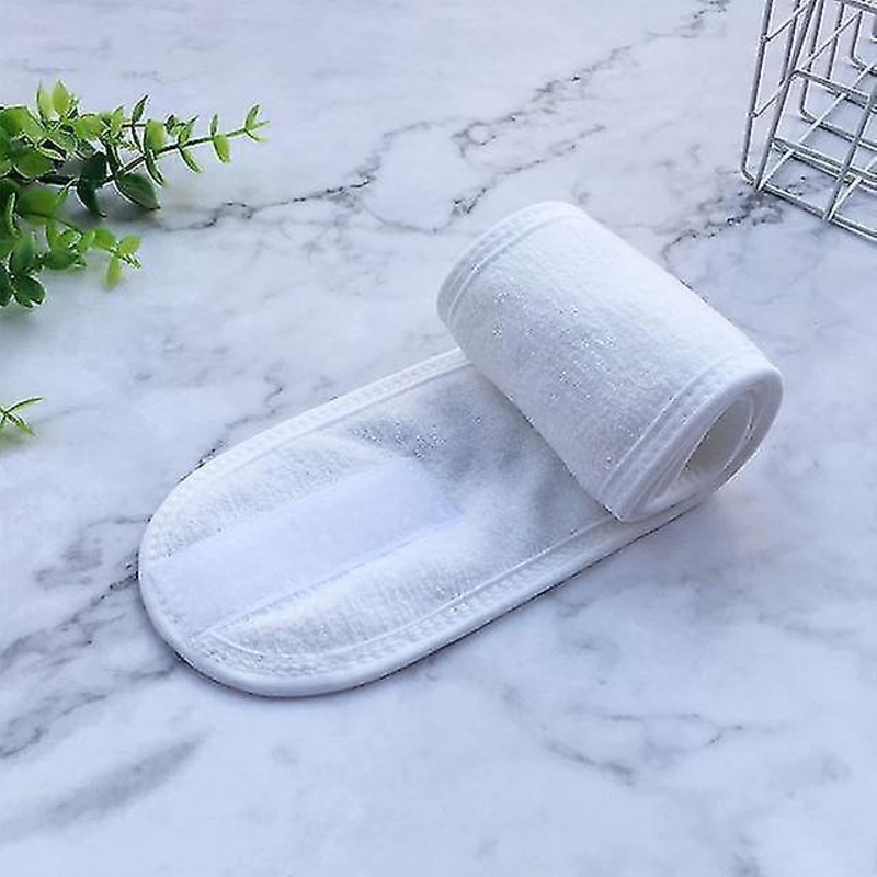 White Adjustable Facial Hairb Makeup Head B Toweling Hair Wrap Shower Caps