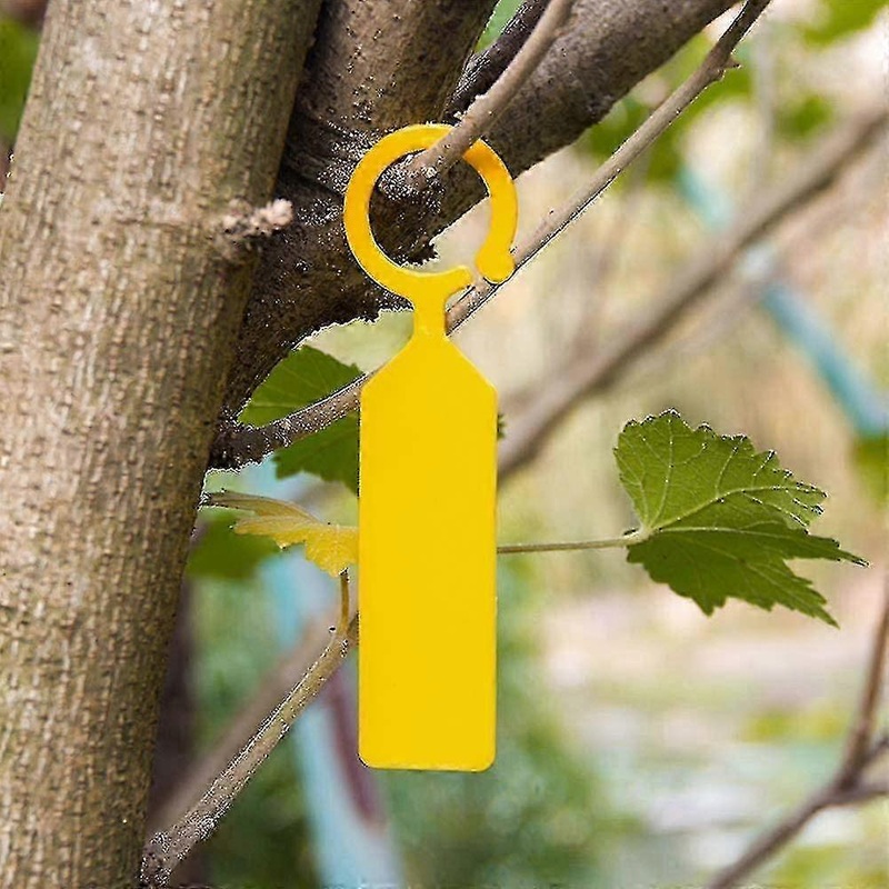100 Pcs Plant Tree Tag, Thick Plastic Gardener Hanging Garden Labels, Yellow