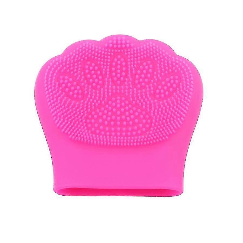 1pc Silicone Cat Paw Facial Cleansing Brush (Rose Red)