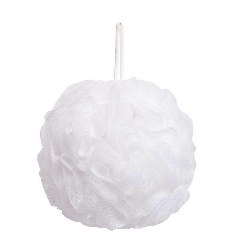 Set of 4 loofah bath sponges – 50 g – For men and women – Bath flower exfoliating toiletries, White, Irisfr