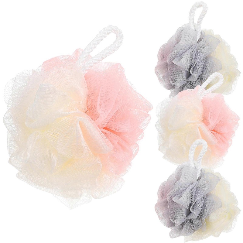 Soft Cloth Shower Ball Bath Scrubber for Skin Cleaning 4Pcs Body Use