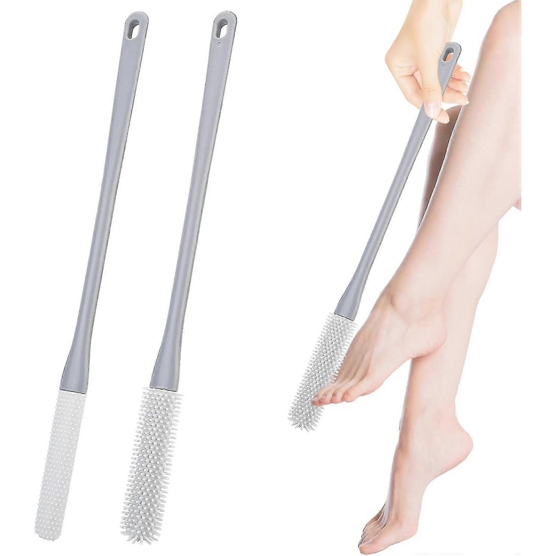 Toe Cleaning Brush,Foot Scrubber in Shower Long- Handled Toe Lotion Applicator for Seniors,Elderly