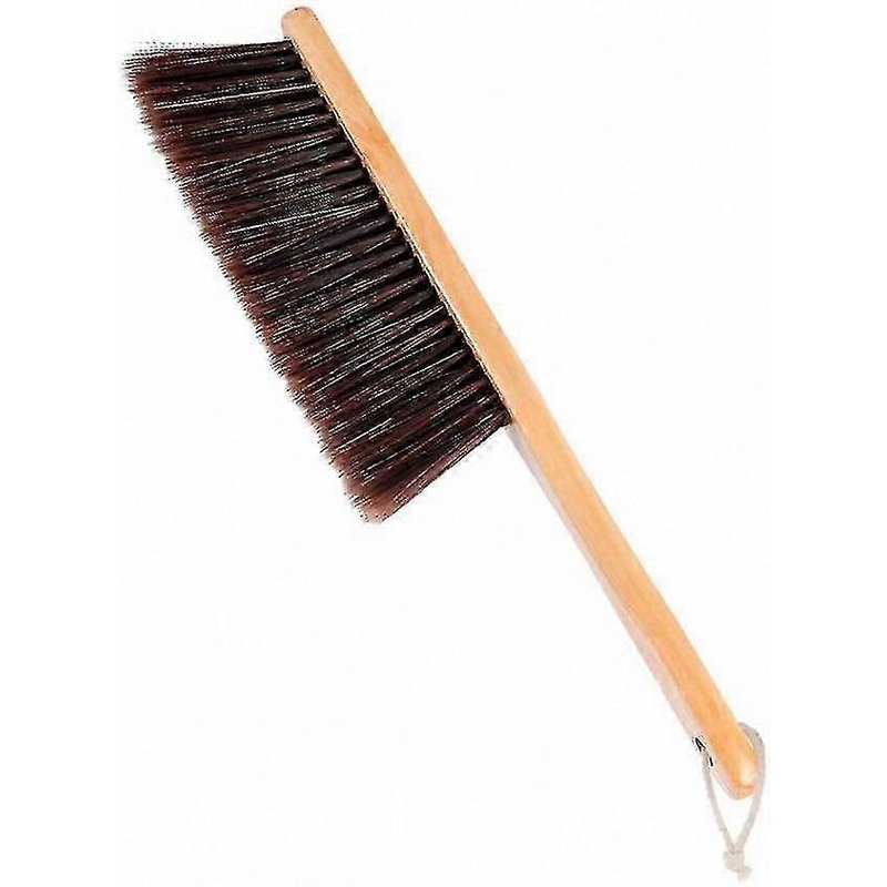 Wood Handle Dust Brush with Natural Bristles for Cleaning Counters, Cars, Furniture, and More