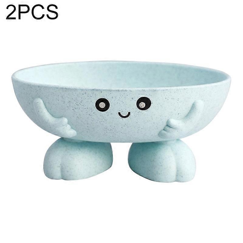 2 PCS Cartoon Soap Box With Wheat Straw