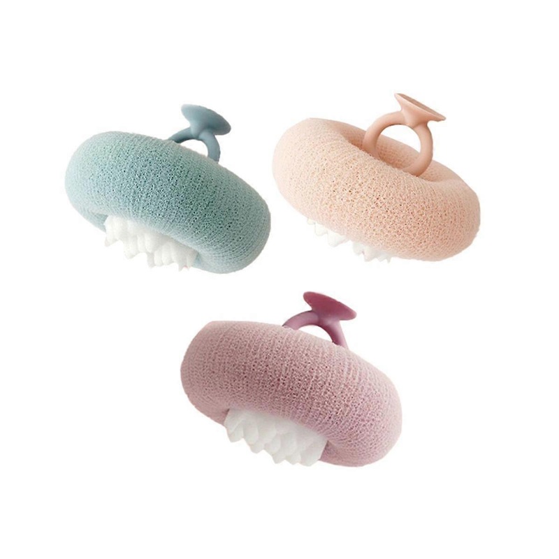3-Pack Sponge Mesh Pouf Shower Ball, Body Wash Sponges Loofah Body Scrubber Shower Sponge