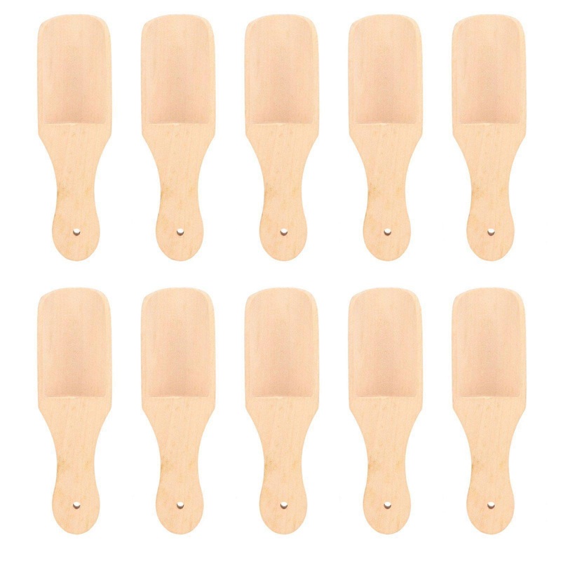 2025 Latest Model  10Pcs Bath Salt Spoons Sturdy Beech Smoothing Light Durable