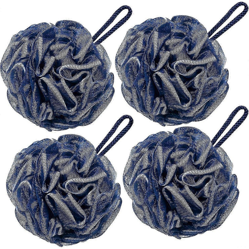 2025 Latest Model  Bath Loofah Large 80g Shower Sponge – Set of 4 (Navy Blue)