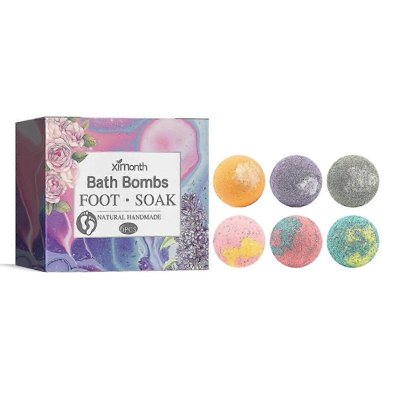 Bath Bombs Foot Bombs – Feet Soak Relaxing Bath Ball Handmade – Foot Care Moisturizing Feet Bomb for Chapped Cracked Skin