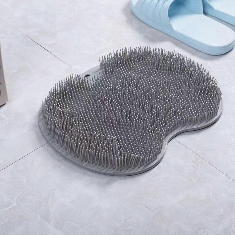 Upgraded Silicone Shower Foot Scrubber Back Body Brush Massager Pad Mat Cleaning Bath NEW