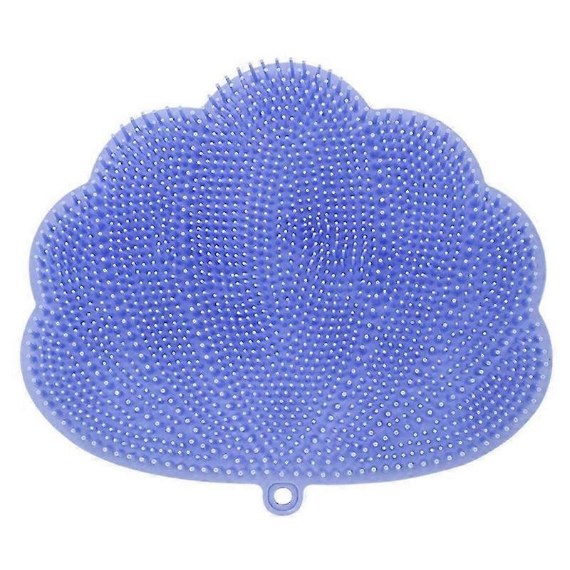 Wall-mounted Hands-free Back And Foot Scrubber With Suction Cups – Deep Clean And Exfoliate In The Shower Blue