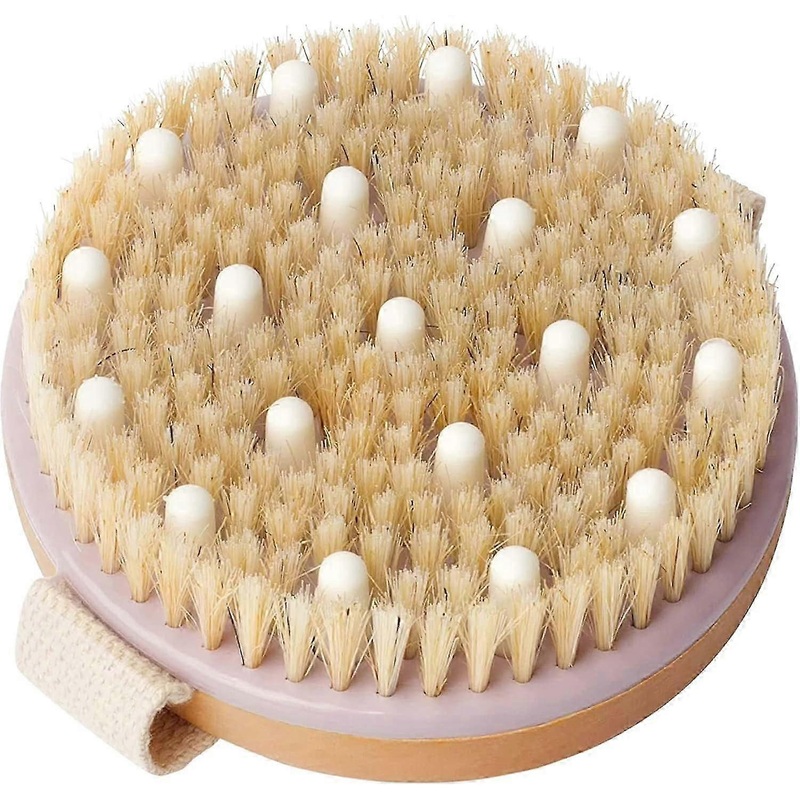 1 pcs   Dry Brushing Body Brush for Lymphatic Drainage, Dry Skin, Cellulite, Blood Circulation with Exfoliating Natural Bristles and Massage Nodes for
