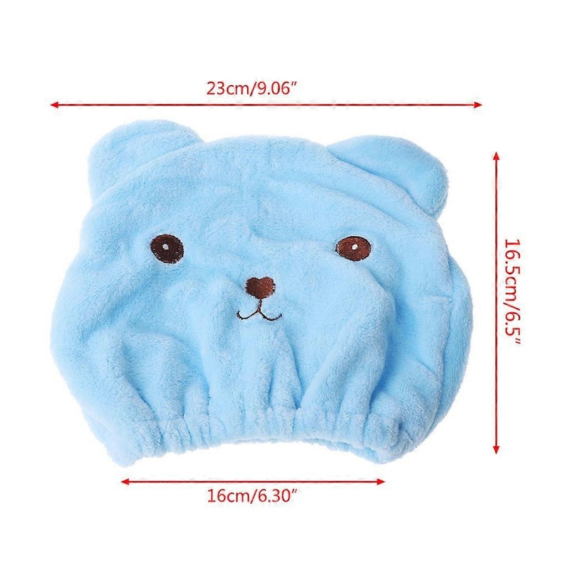 Women Girl Hair Dry Cap Hair-Drying for Head Wrapped Towel  Absorbing Bathing Tu  Pink