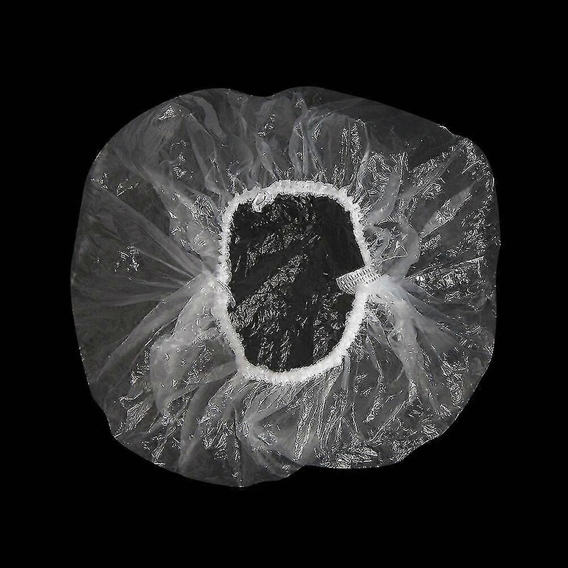 100 Pcs Disposable Shower Cap Plastic Waterproof Headgear Hotel Hair Dye Shower Cap Transparent Beauty Salon Cap Cling-cl.