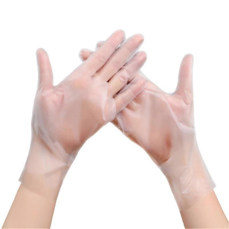 100PCS Disposable TPE Gloves Thicken Transparent Food Grade for Kitchen Baking Cooking Cleaning