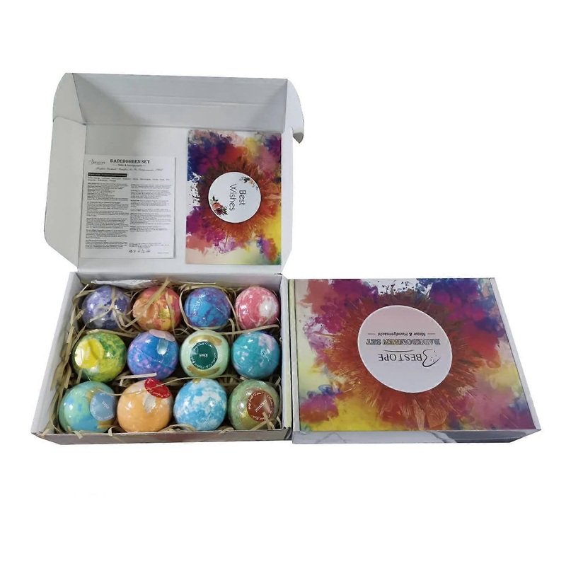 12Pcs/set Bath Bombs Ball Natural Handmade Bath Salt Ball Body Fragrance Cleaner Bomb Set for Holiday Gifts