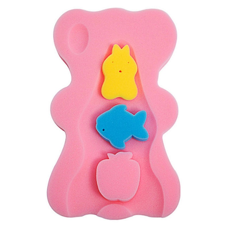 1.8in Thickness Baby Bath Sponge Mat Rubbing Skid Proof Soft Cartoon Shape Thicken Baby Bathing Sponge for Washroom