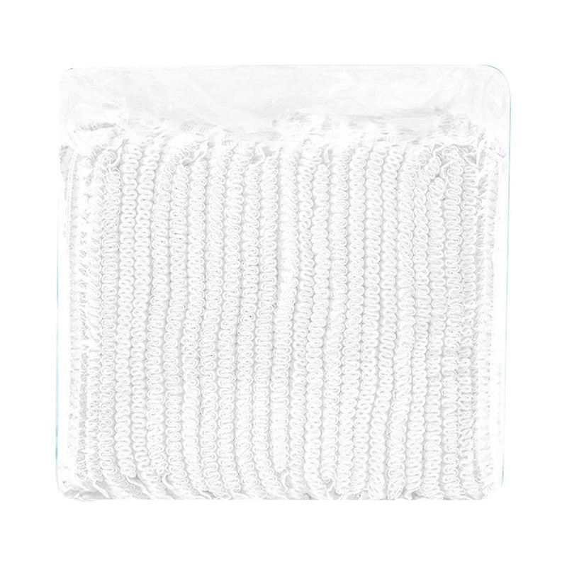 100 Pcs Disposable Cap High Elasticity Non Woven Fabric Disposable Hair Net Head Cover for Beauty Salon Factory White 21in Dual Rubber Band