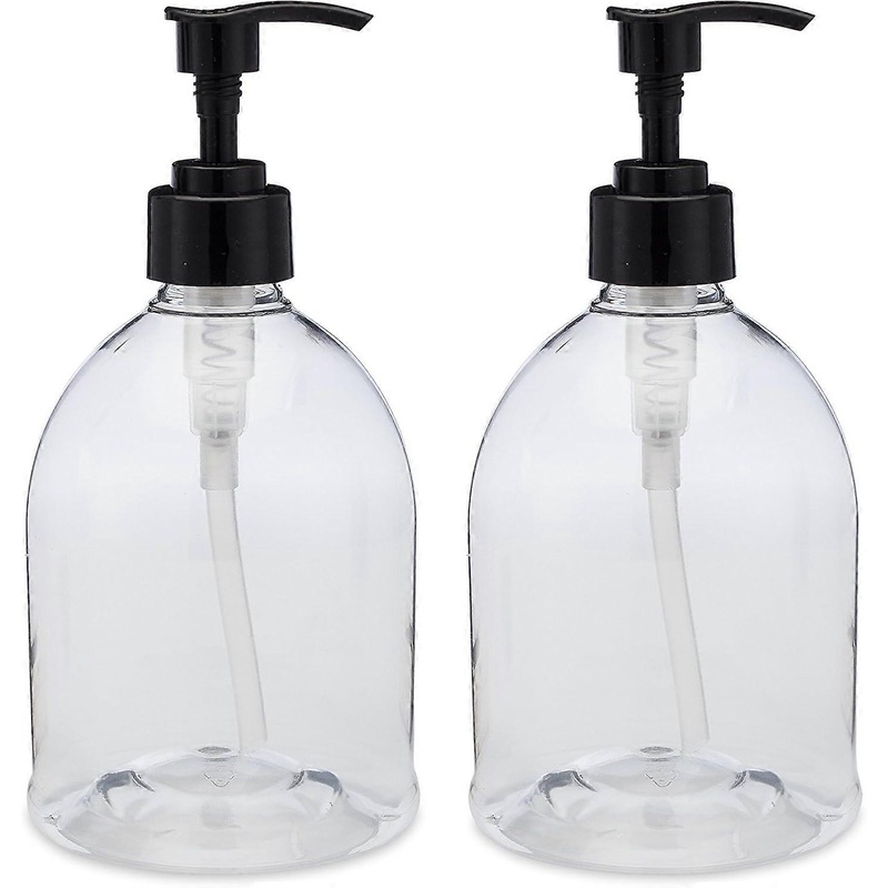 2pcs500ml transparent plastic hand soap bottle