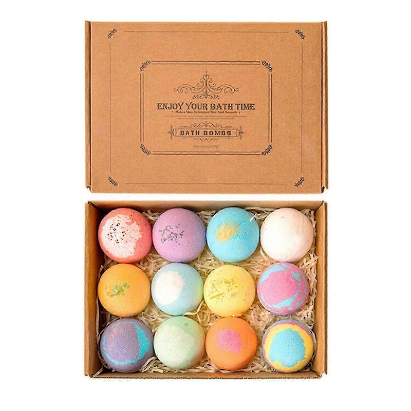 12pcs 60g Bath Bomb Set Bath Ball For Home Hotel Bathroom Body Cleaner Dry Skin Moisturize Spa Bubble Bath