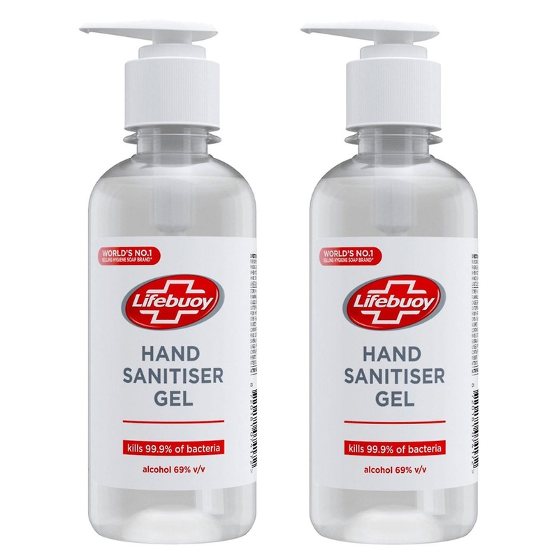 2 Pack Lifebuoy Total10 Hand Sanitiser Gel Kills 99.9% of Bacteria, 250ml