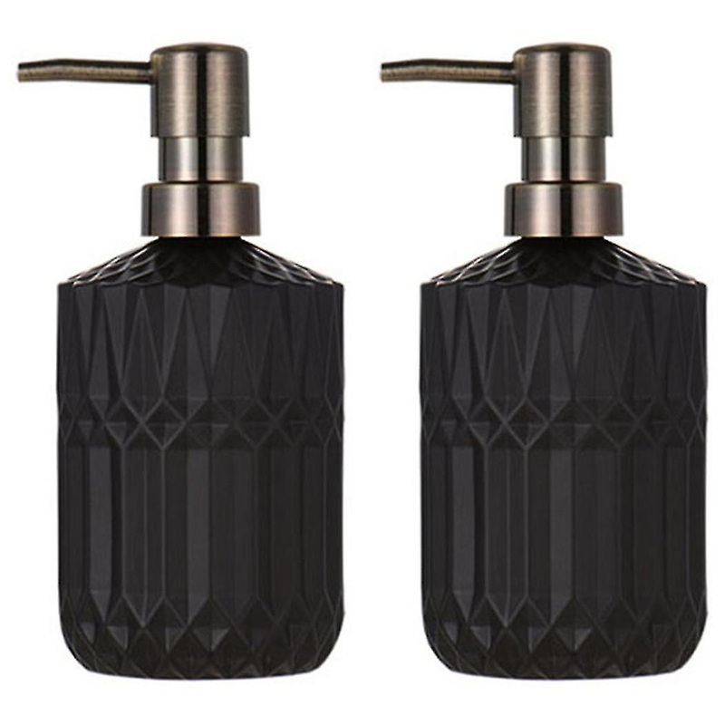 2x 400ml Soap Dispenser Chic Glass Refill Empty Bottle Home Hotel Bathroom Conditioner Hand Soap Sh