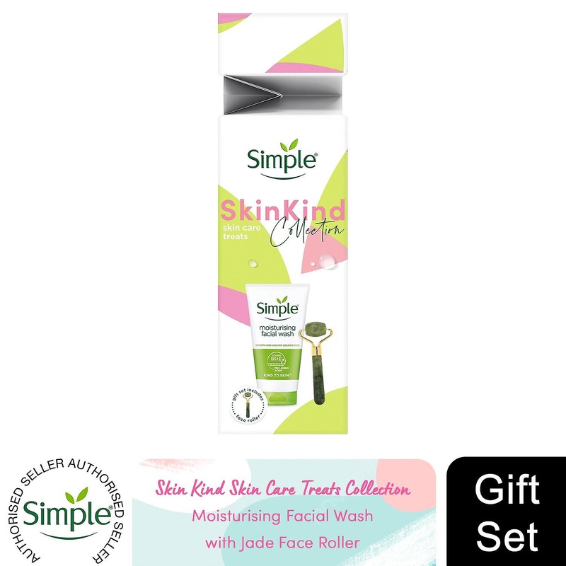 Simple Skin Kind Skin Care Treats Face Wash with Jade Face Roller Gift Set for Her