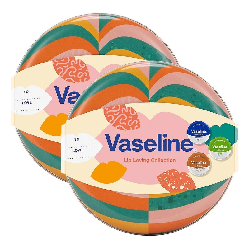 Vaseline Lip Loving Collection 3 Pieces Lip Balm Tin Gift Set for Her, 2 Pack