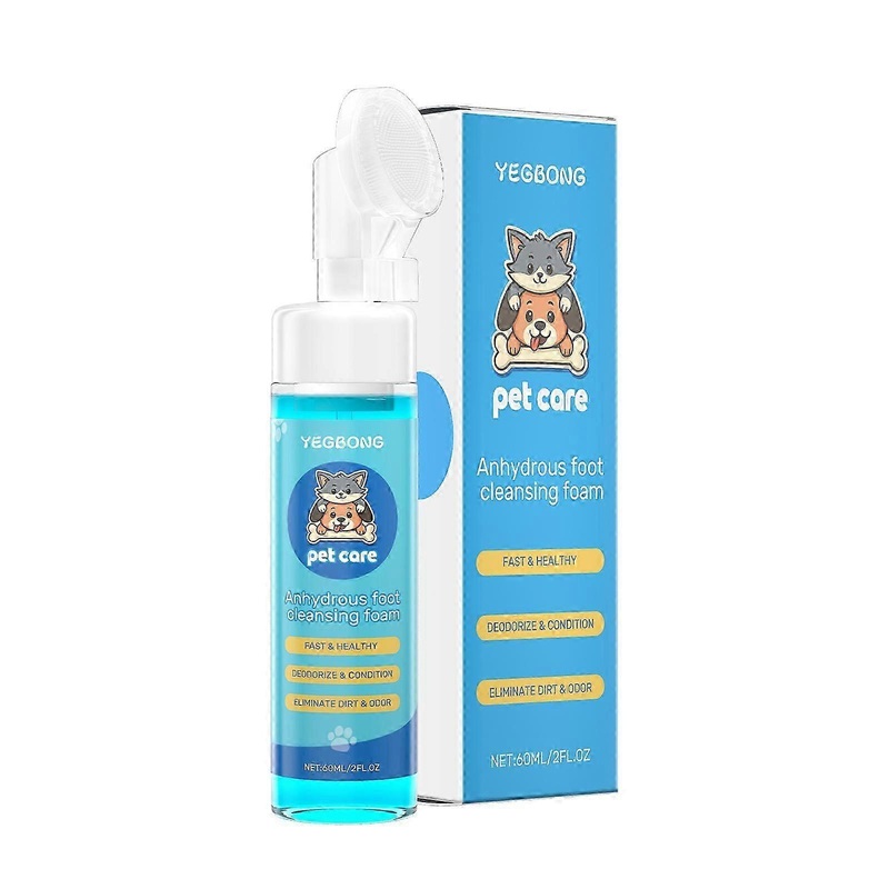 Yegbong Pet Foot Cleaning Foam: Pads cleaning and moisturizing, suitable for pregnant and young pets, with a silicone brush head.
