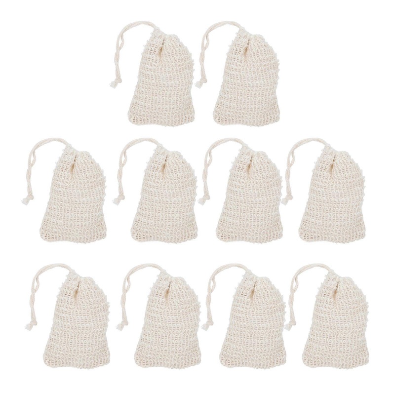 10Pcs Exfoliating Soap Pouch Mesh Holder For Adult Soap Storage During Shower Beige Durable