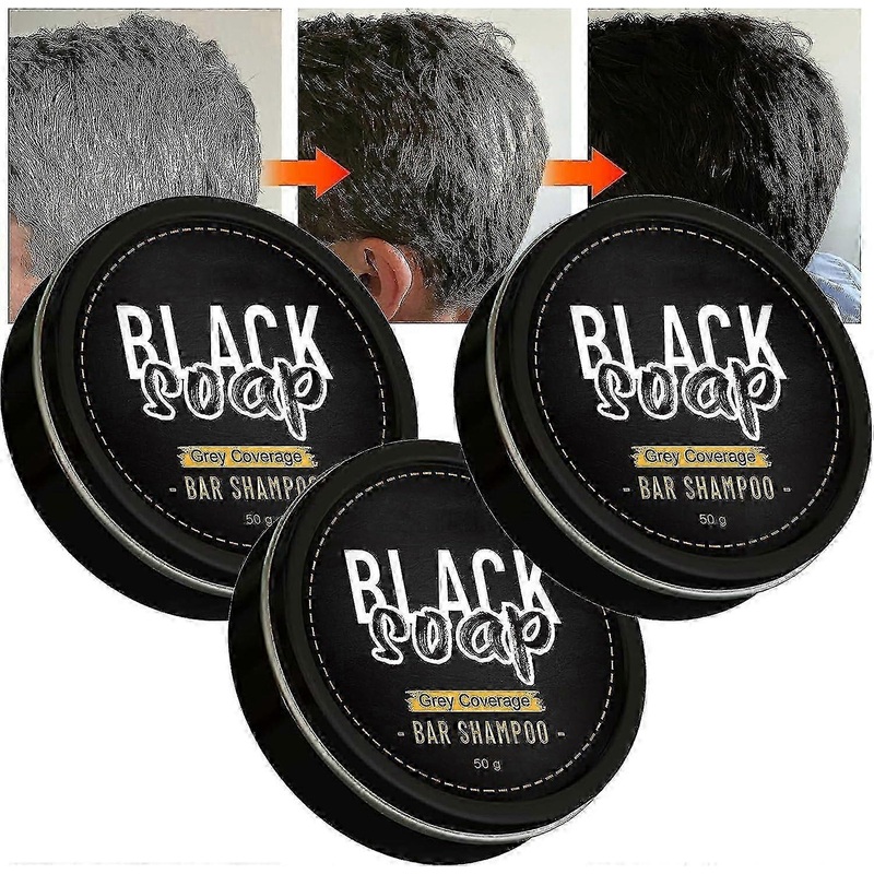 1-3Pcs Natural Grey Hair Removal Soap, 50g Bar Soap For Gray Hair, Gray Hair Coverage Soap For Hair Darkening Black Soap