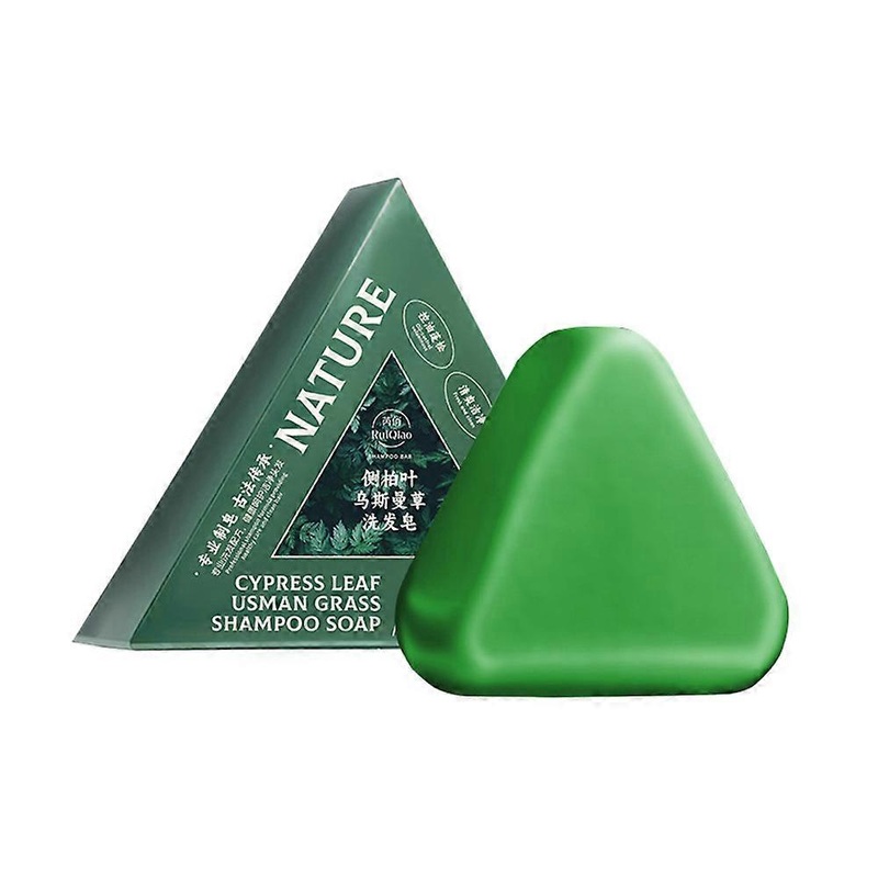 1-3pcs Seven Green Platycladi Usman grass handmade shampoo soap Refreshing and Flushing Healthy Anti-removal Hair Nourishing Clean