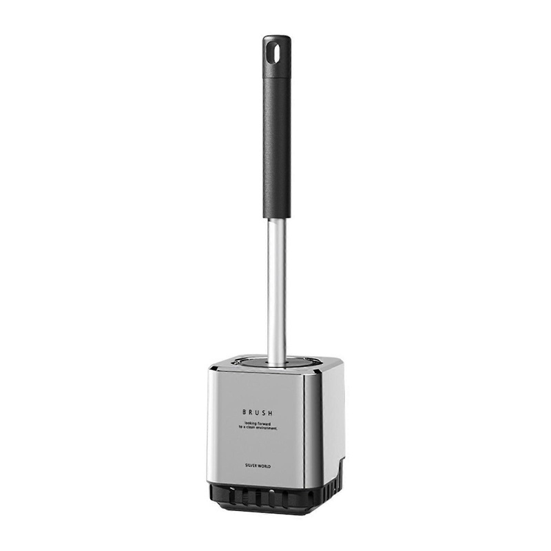 Wall Mounted Toilet Brush Long Handle Design Hygienic Antimicrobials Construction Flexible Scrubbing Head for Bathroom