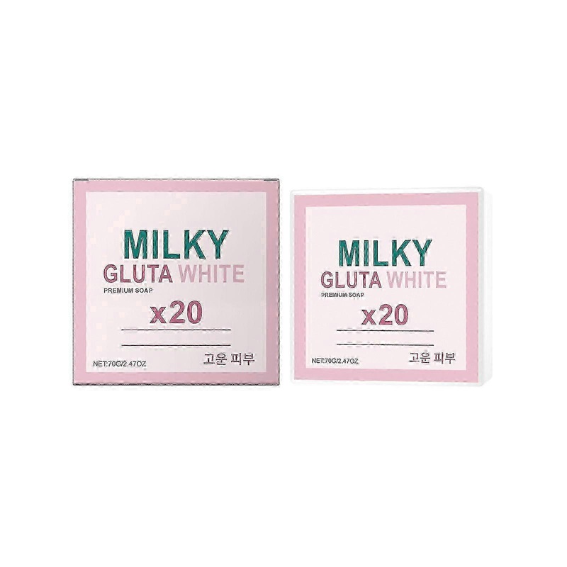 2025 Milky Gluta White Soap 20x, 70g Gluta Milk Whitening Soap, Gluta Milk Soap, White Bar Soap for Face & Body Deep Cleaning Exfoliating